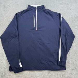 FootJoy FJ Mens Navy White 14 Zip Golf Pullover Sweater Long Sleeve Size L